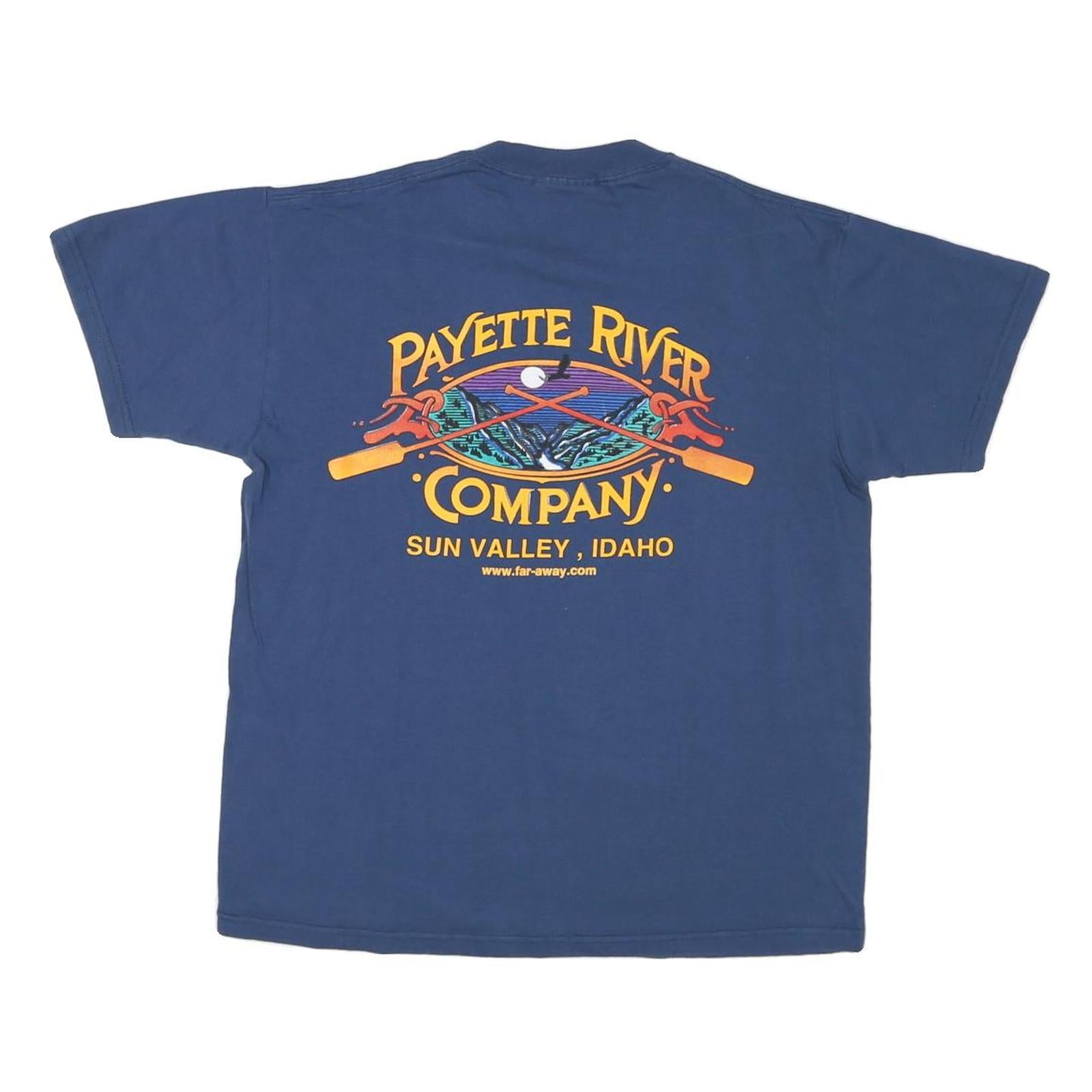 LEE Mens Blue Payette River Company Graphic Crew Neck T-Shirt M Short Sleeve