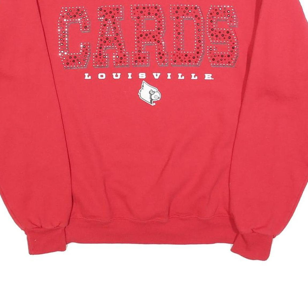 CHAMPION Mens Red Louisville Cards Crew Neck Sweatshirt S Cotton Blend Casual