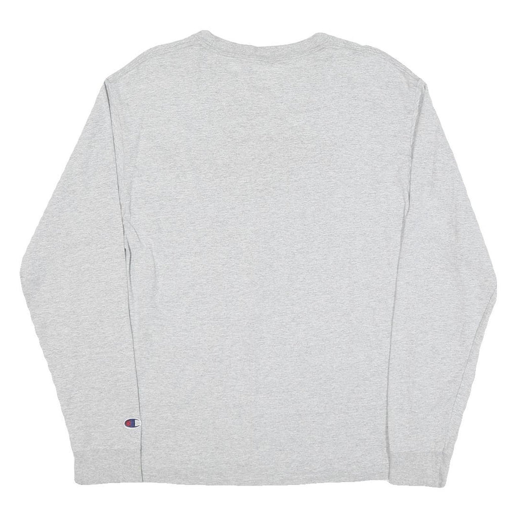 CHAMPION Mens Grey DHS Wildcats Graphic T-Shirt M Long Sleeve Crew Neck Cotton