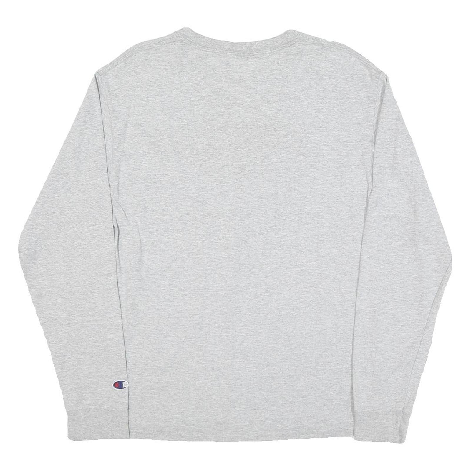 CHAMPION Mens Grey DHS Wildcats Graphic T-Shirt M Long Sleeve Crew Neck Cotton