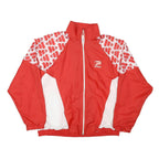 PATRICK Mens Red & White Polyester Blend Jacket XL Zip Athletic Printed