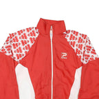 PATRICK Mens Red & White Polyester Blend Jacket XL Zip Athletic Printed