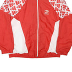 PATRICK Mens Red & White Polyester Blend Jacket XL Zip Athletic Printed