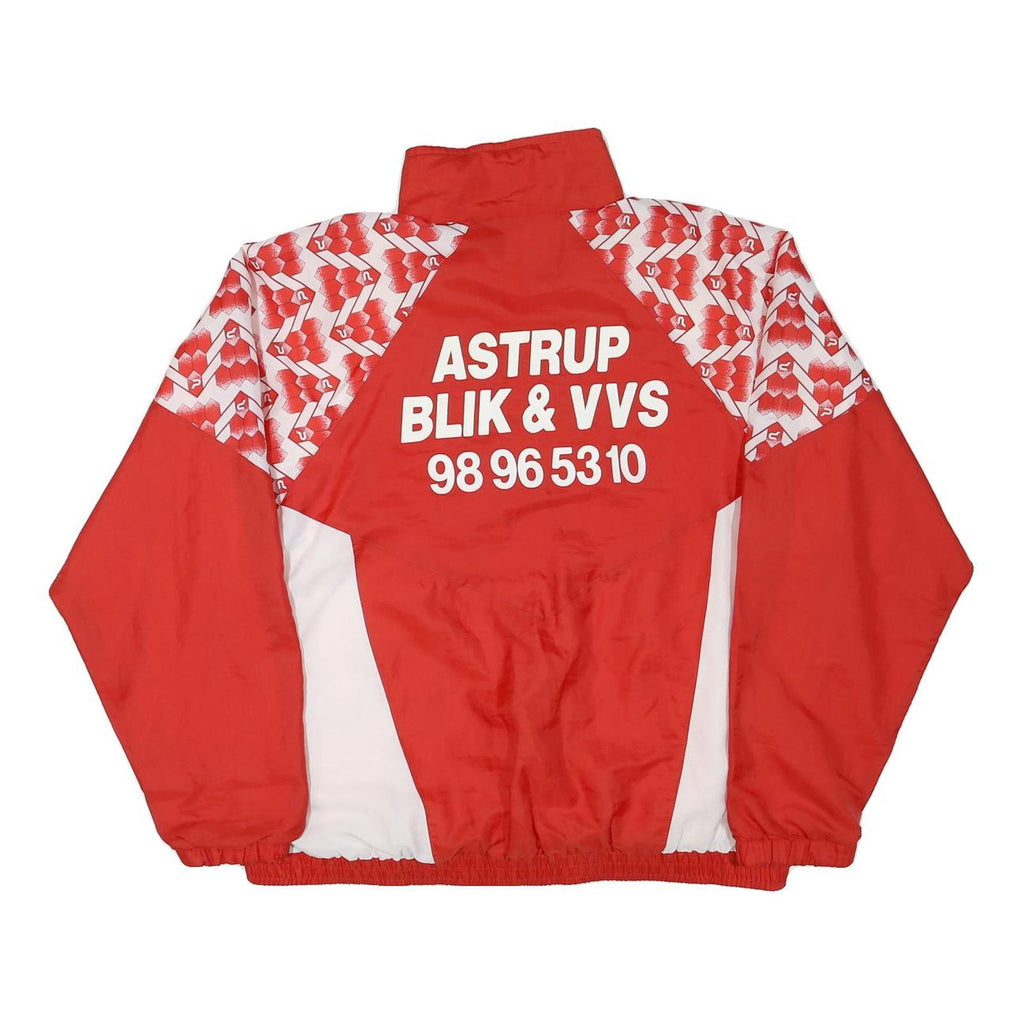 PATRICK Mens Red & White Polyester Blend Jacket XL Zip Athletic Printed