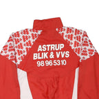 PATRICK Mens Red & White Polyester Blend Jacket XL Zip Athletic Printed