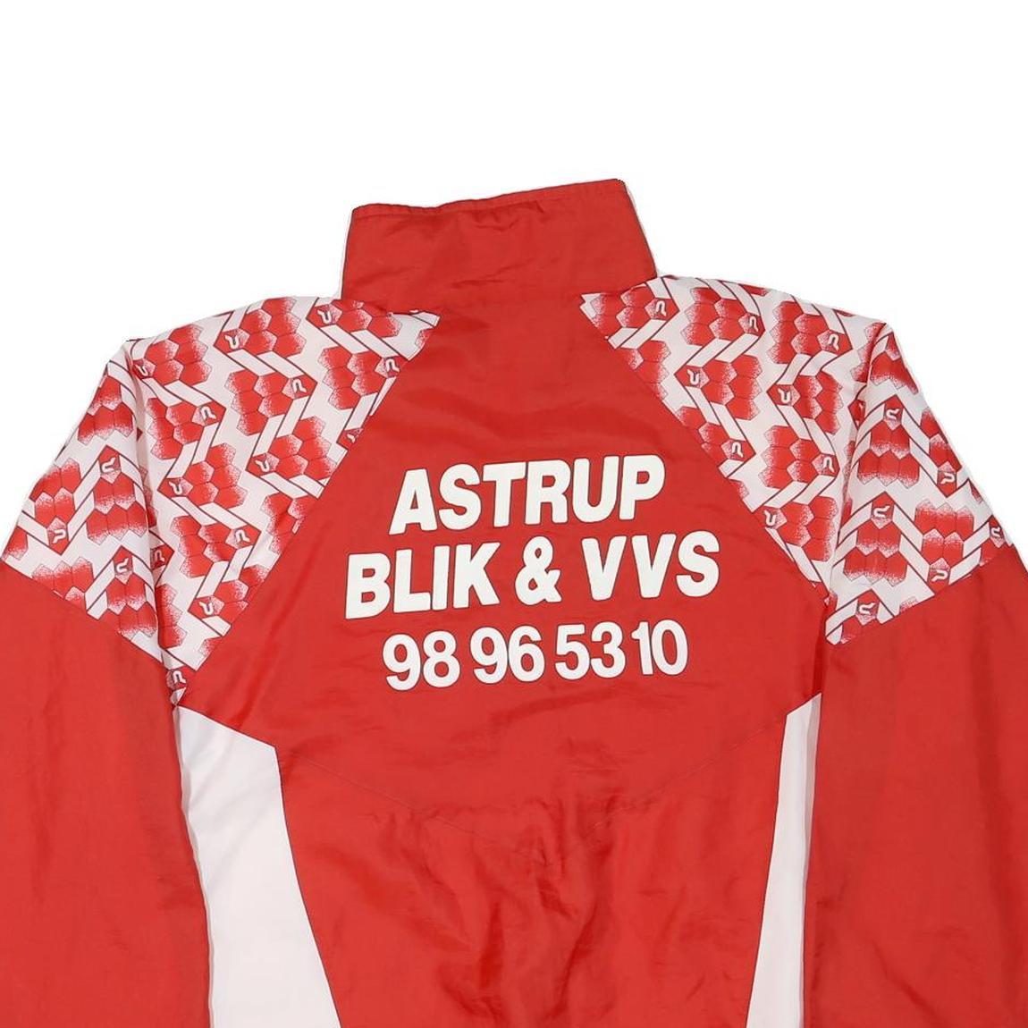 PATRICK Mens Red & White Polyester Blend Jacket XL Zip Athletic Printed