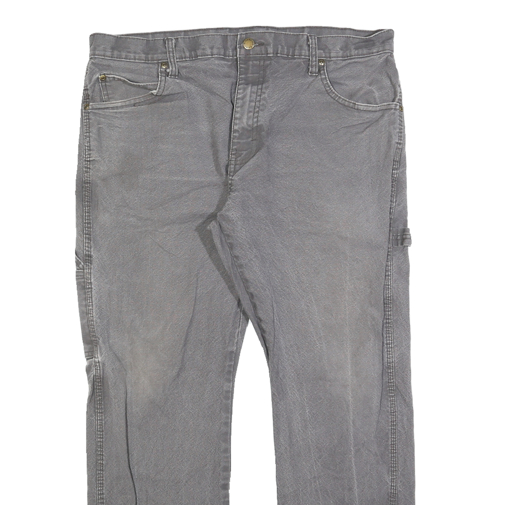 DICKIES Mens Grey Regular Fit Straight Cotton Blend Jeans W34 L30 Workwear