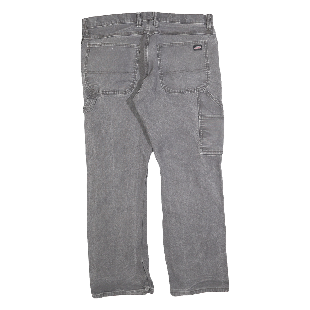 DICKIES Mens Grey Regular Fit Straight Cotton Blend Jeans W34 L30 Workwear