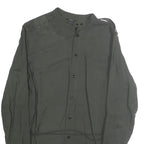 G STAR Womens Dark Green Basic Shirt Long Sleeve Button Neck S Cotton Blend