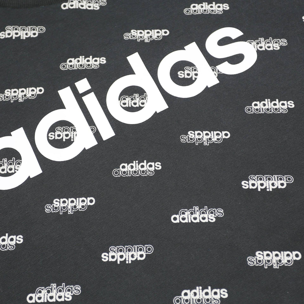 ADIDAS Mens Black Sweatshirt XL Cotton Blend Crew Neck Logo Print