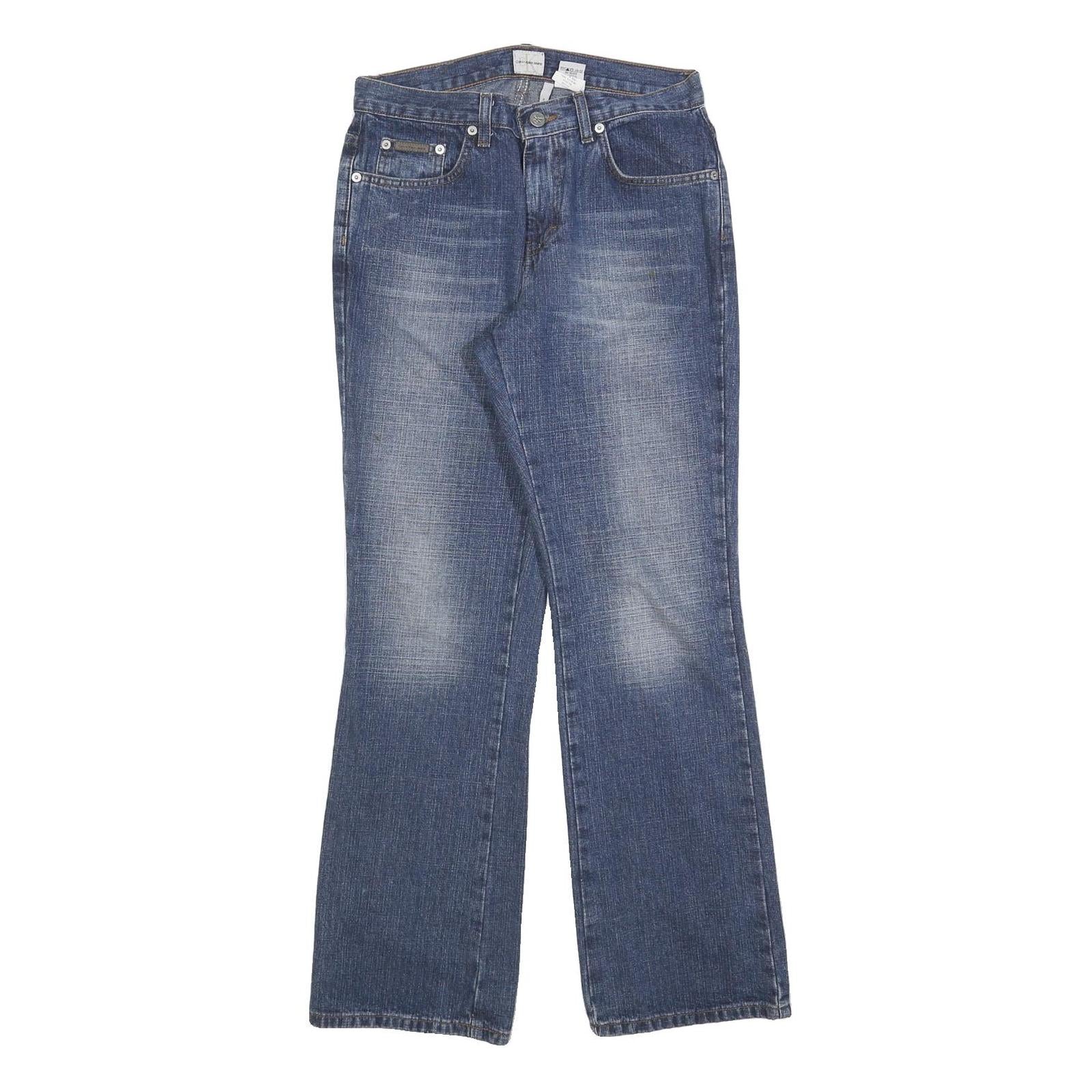 Calvin Klein Womens Regular Fit Blue Denim Jeans W28 L30 Classic Cotton Blend