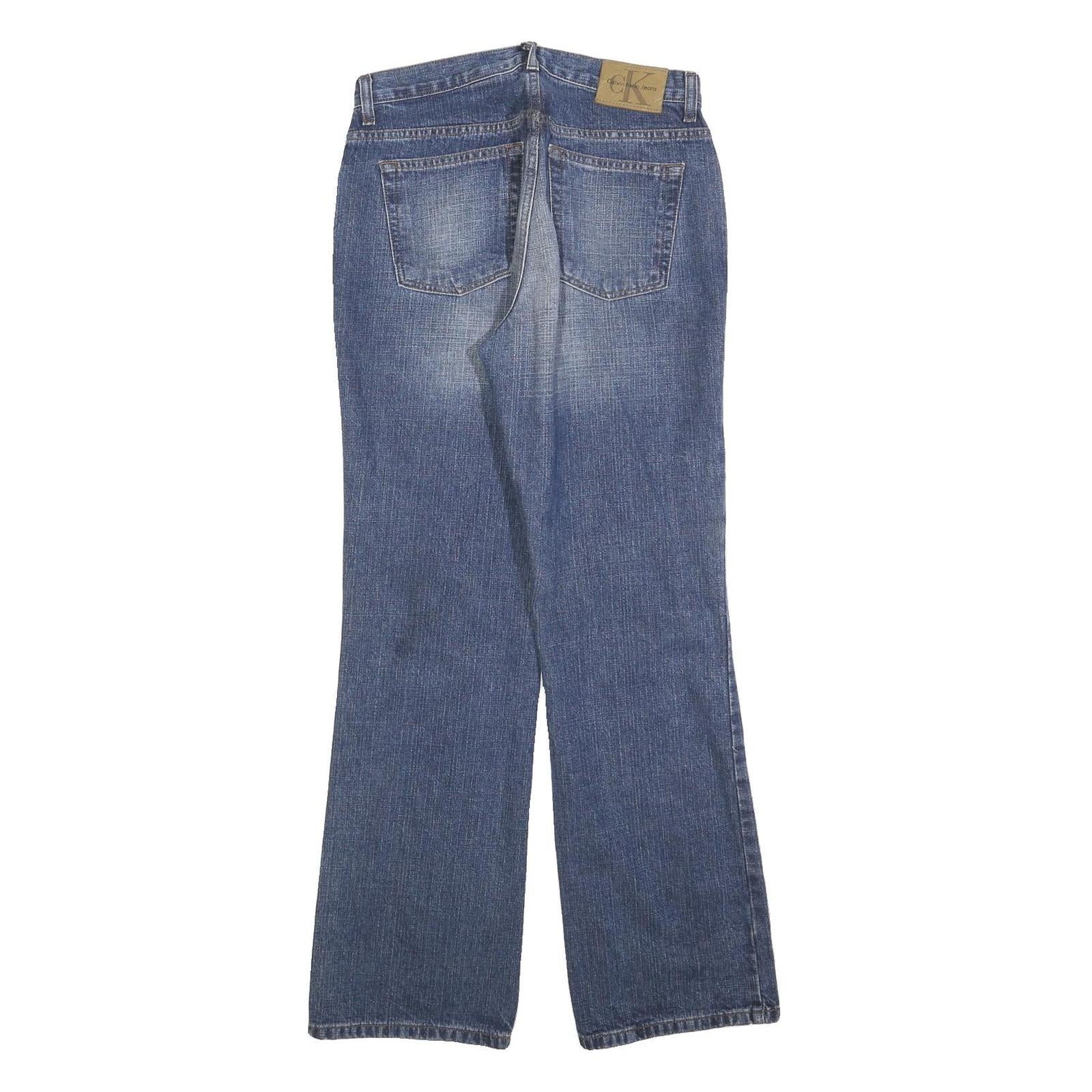 Calvin Klein Womens Regular Fit Blue Denim Jeans W28 L30 Classic Cotton Blend