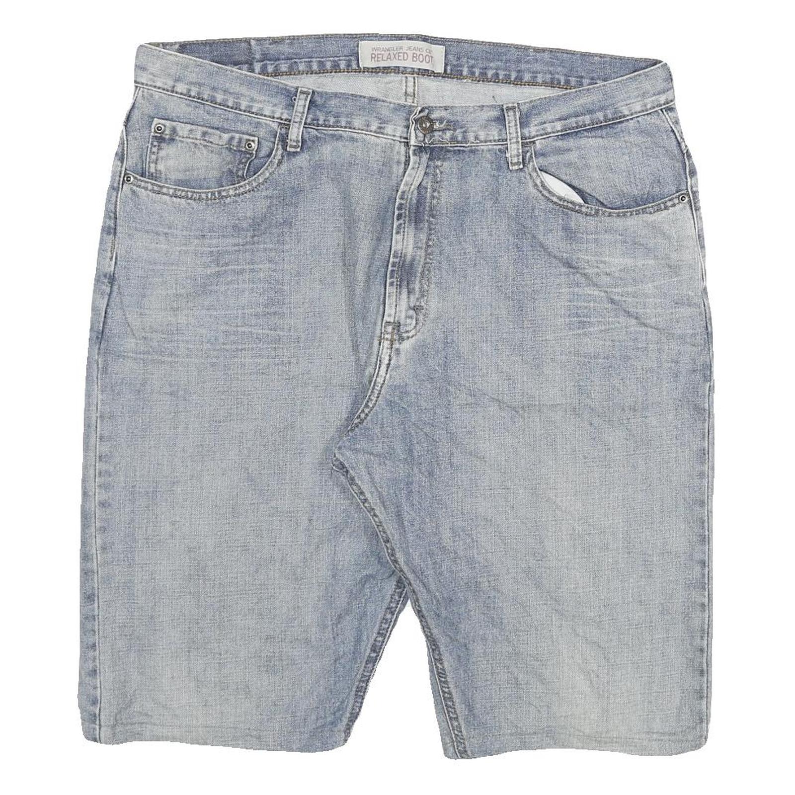 WRANGLER Mens Shorts Blue Relaxed Boot 2XL W36 Denim Cotton Blend Casual