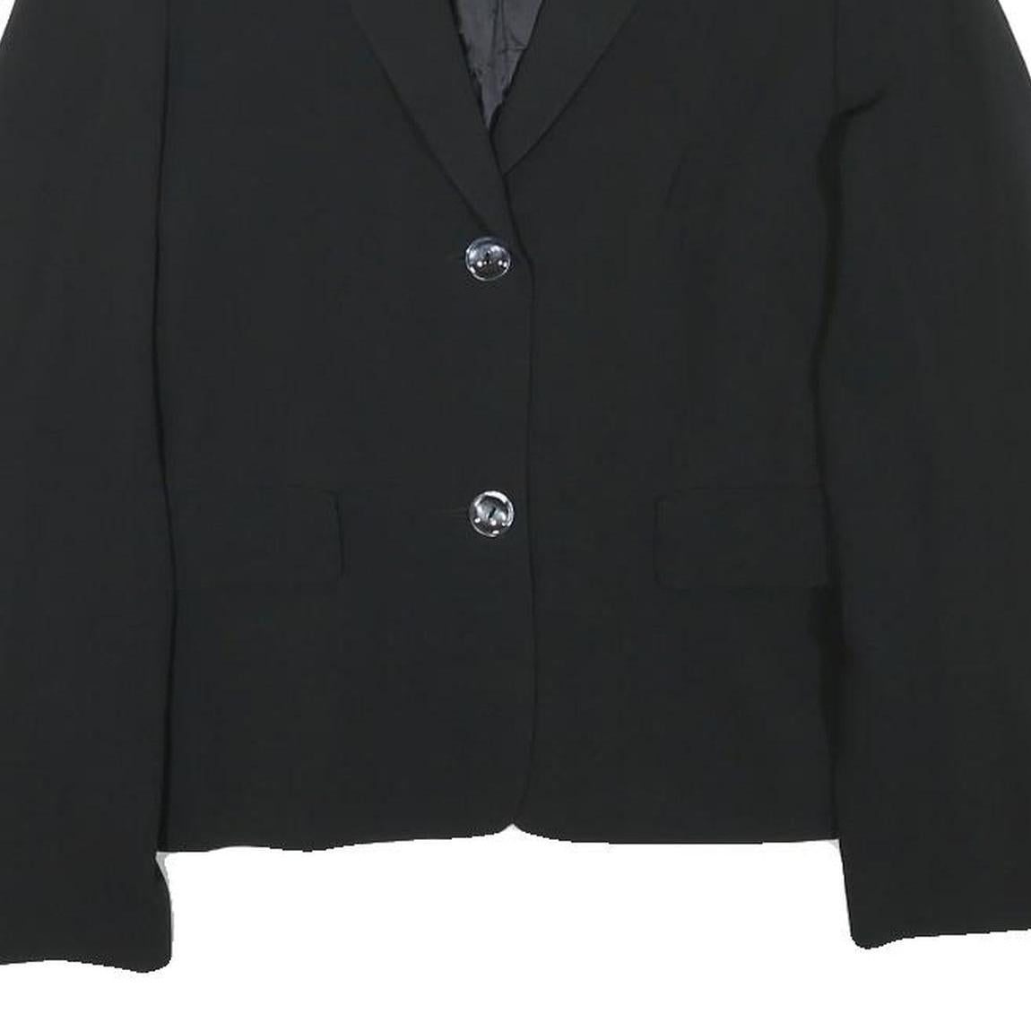 MAX MARA Womens Black Wool Blend Classic Jacket UK 8 Button Closure Tailored Fit