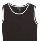 FINITY Womens Black Sleeveless Crew Neck Plain Top S Stretchy Rayon Tank