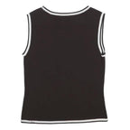 FINITY Womens Black Sleeveless Crew Neck Plain Top S Stretchy Rayon Tank
