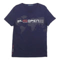 POLO RALPH LAUREN Mens Navy Blue Graphic T-Shirt S Short Sleeve Crew Neck