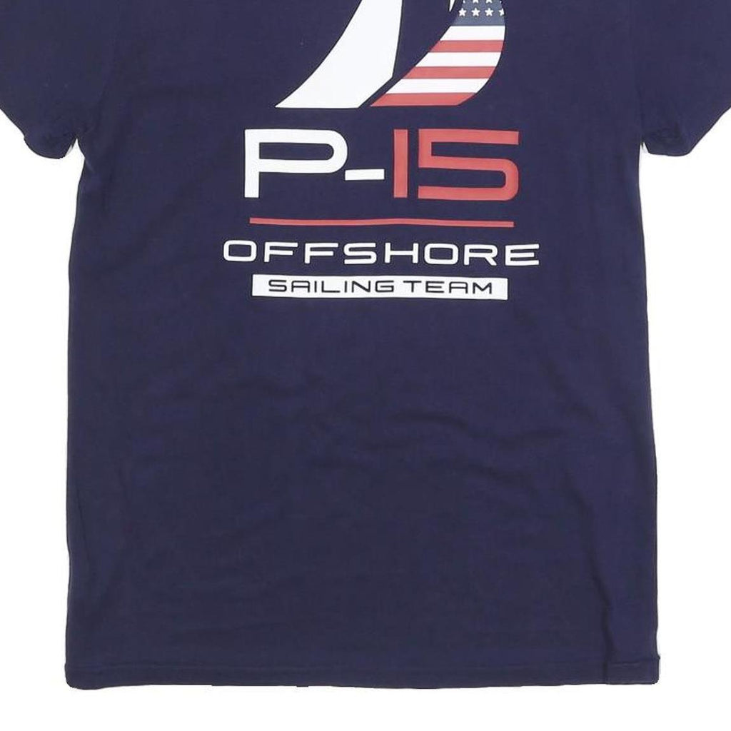 POLO RALPH LAUREN Mens Navy Blue Graphic T-Shirt S Short Sleeve Crew Neck