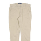 POLO RALPH LAUREN Womens Cotton Blend Beige Slim Straight Trousers W31 L30