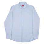 HUGO BOSS Slim Fit Mens Plain Shirt Blue Long Sleeve L