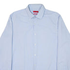 HUGO BOSS Slim Fit Mens Plain Shirt Blue Long Sleeve L