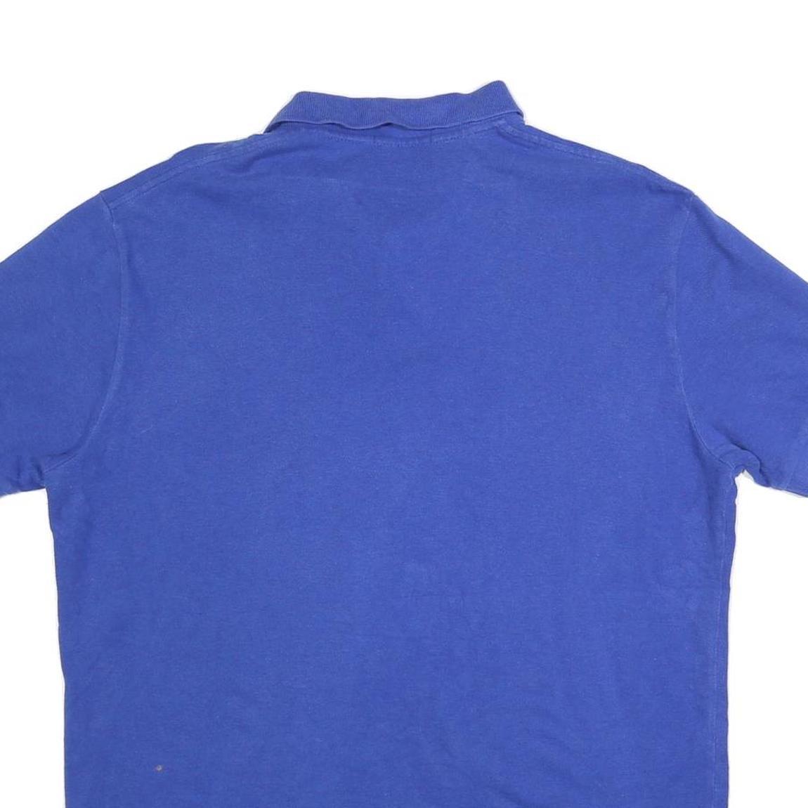 POLO RALPH LAUREN Mens Blue Short Sleeve Plain L Cotton Blend Polo Shirt Classic