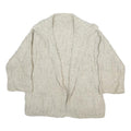 Womens Cream Hooded Plain Knit Jumper L Cable Knit Relaxed Fit Pocketed