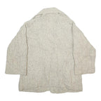 Womens Cream Hooded Plain Knit Jumper L Cable Knit Relaxed Fit Pocketed