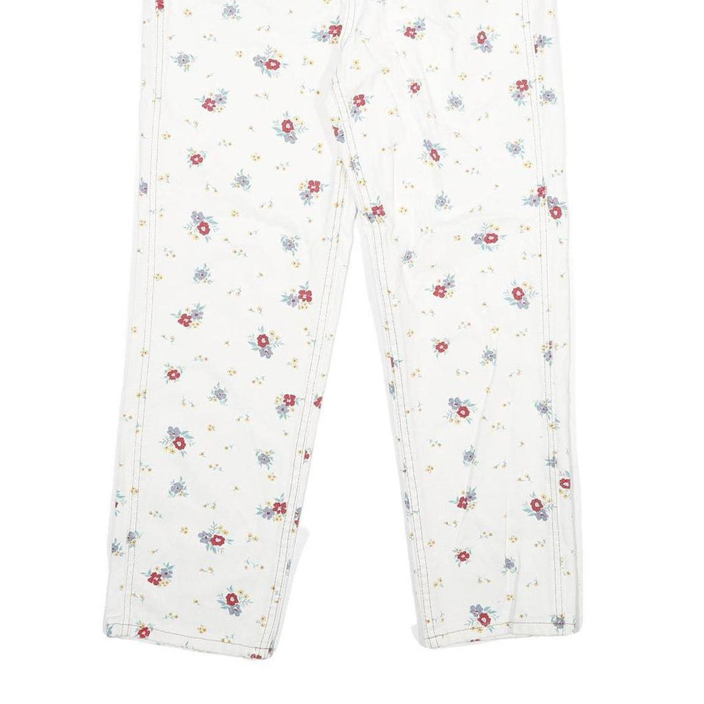 WRANGLER Womens Classic White Floral Denim Jeans W26 L26 Stylish Cotton Zip Fit
