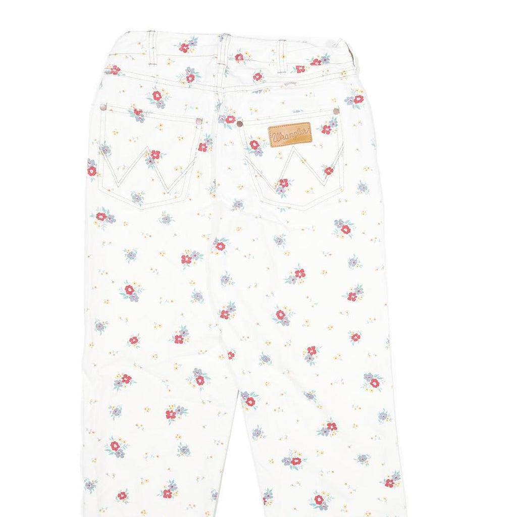 WRANGLER Womens Classic White Floral Denim Jeans W26 L26 Stylish Cotton Zip Fit