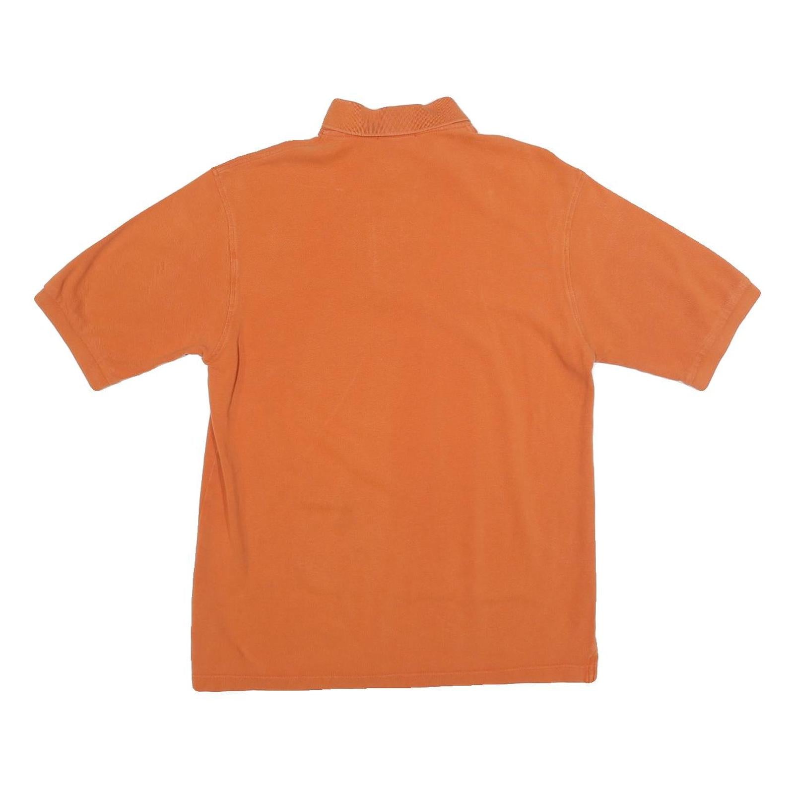 BURBERRY Mens Orange Short Sleeve Plain S Polo Shirt Cotton Blend Classic