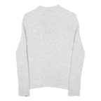 TOMMY HILFIGER Womens Grey Navy & Red Patterned Pullover Crew Neck Basic Knit UK