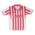 PUMA 04-05 Stoke City FC Home Mens Red & White Stripe Short Sleeve Polo Shirt S