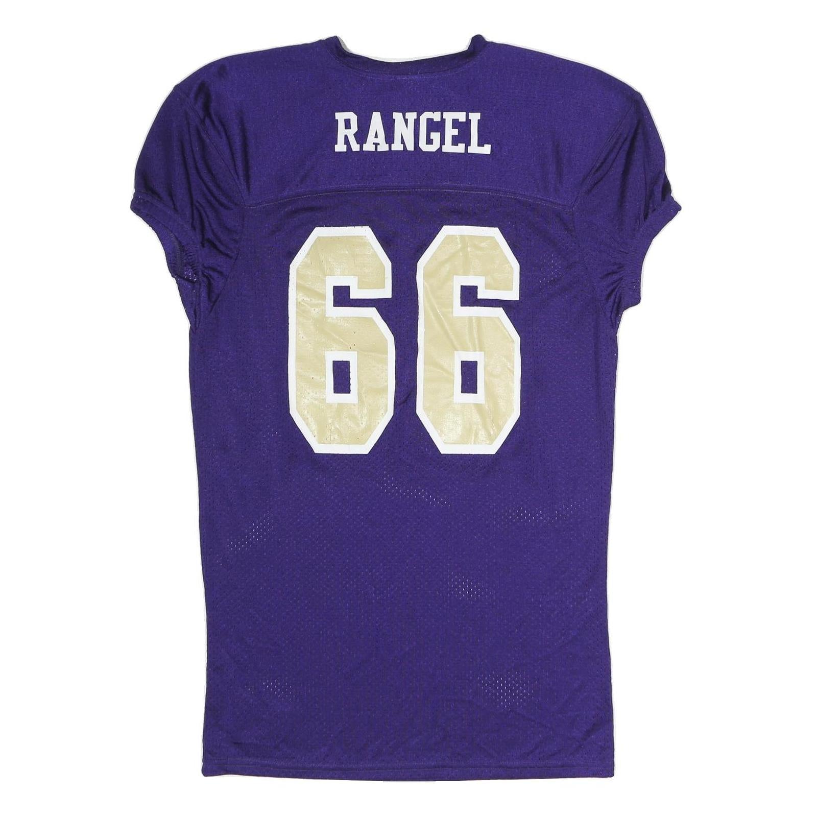 RUSSELL ATHLETIC Mens Purple Jersey L Short Sleeve V-Neck Bradshaw Rangel 66