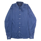 DKNY Mens Plain Shirt Blue Long Sleeve XL