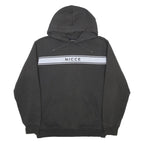 NICCE Mens Black Hoodie M Cotton Blend Pullover With Logo Panel