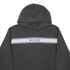 NICCE Mens Black Hoodie M Cotton Blend Pullover With Logo Panel
