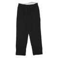Mens Black Relaxed Fit Polyester Blend Trousers W29 L30 Zip Closure Plain Casual
