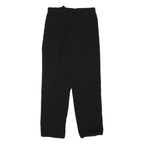 Mens Black Relaxed Fit Polyester Blend Trousers W29 L30 Zip Closure Plain Casual