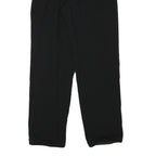 Mens Black Relaxed Fit Polyester Blend Trousers W29 L30 Zip Closure Plain Casual