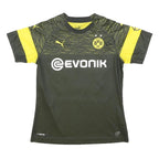 PUMA Womens Black & Yellow Borussia Dortmund Football Shirt UK 12 Short Sleeve