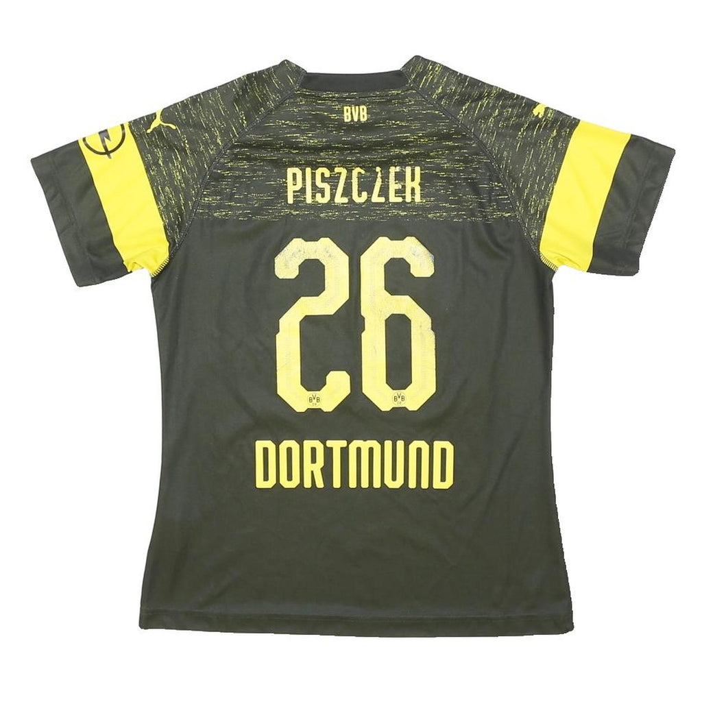 PUMA Womens Black & Yellow Borussia Dortmund Football Shirt UK 12 Short Sleeve