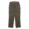 CARHARTT Mens Cotton Cargo Trousers Olive Relaxed Fit W30 L30 Workwear Utility