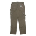 CARHARTT Mens Cotton Cargo Trousers Olive Relaxed Fit W30 L30 Workwear Utility