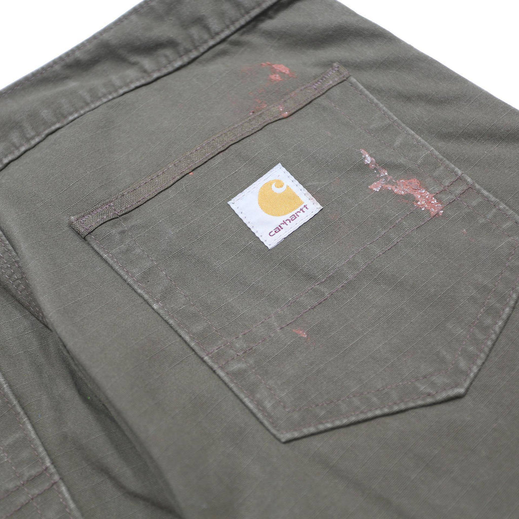 CARHARTT Mens Cotton Cargo Trousers Olive Relaxed Fit W30 L30 Workwear Utility