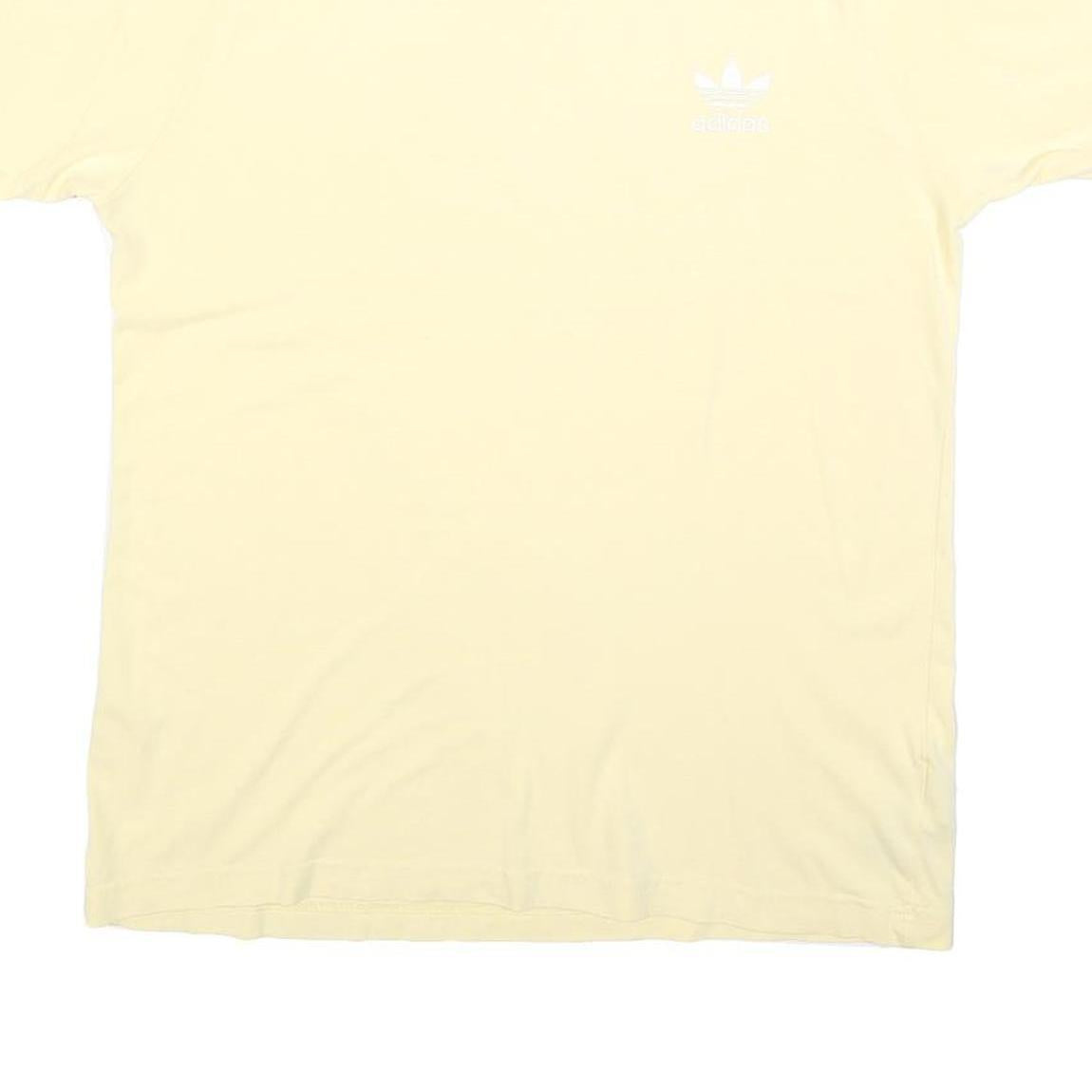 ADIDAS Mens Yellow & White Modern T-Shirt L Short Sleeve Crew Neck Sportswear