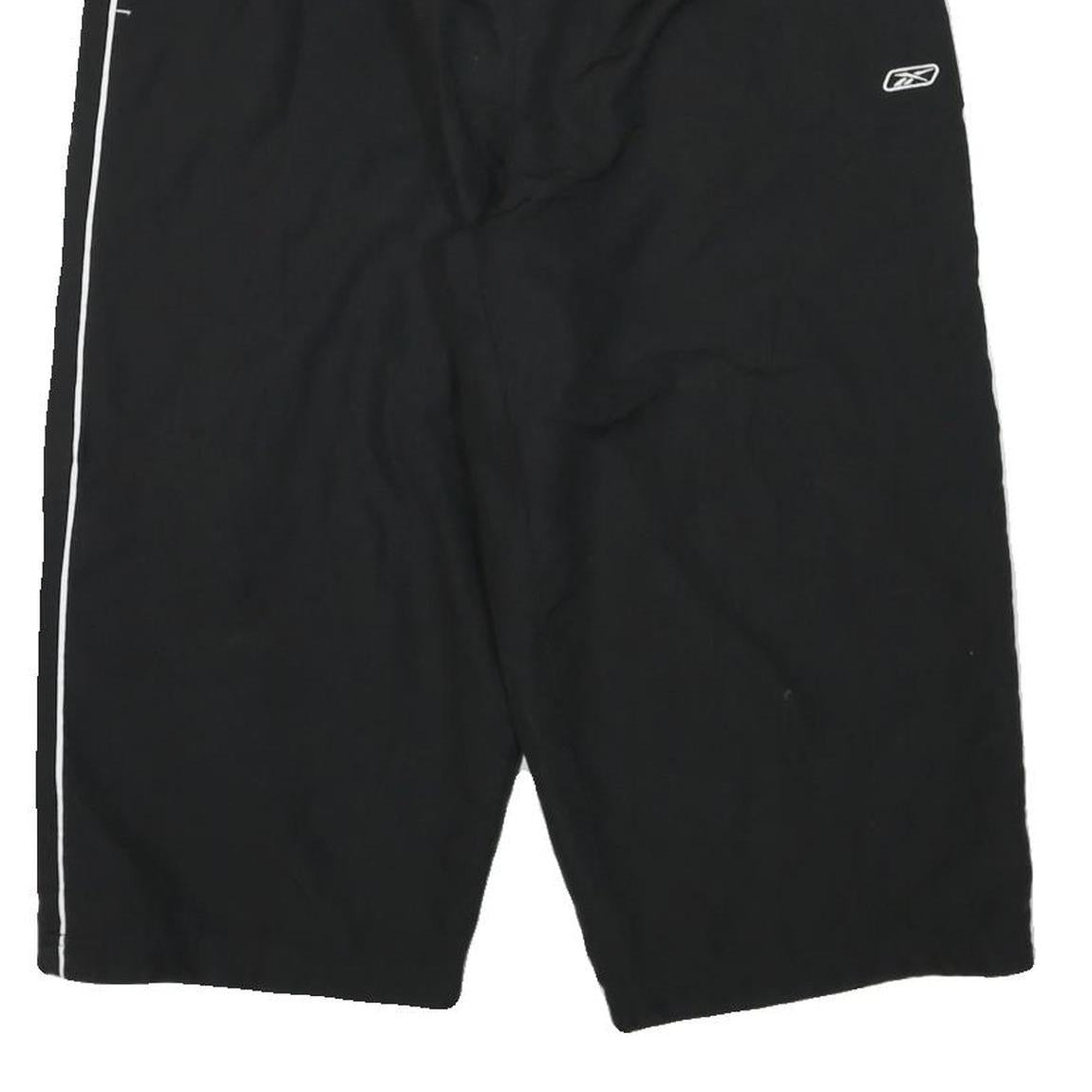 REEBOK Mens Shorts Black Casual Sports Polyester Blend L W30 Logo
