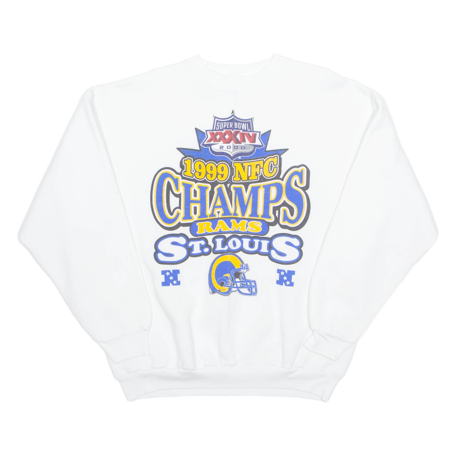TULTEX St-Louis RAMS Mens Sweatshirt White USA XL