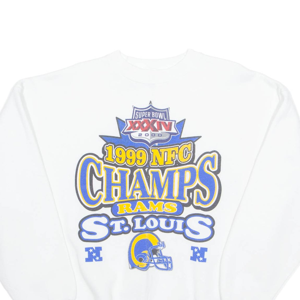 TULTEX St-Louis RAMS Mens Sweatshirt White USA XL