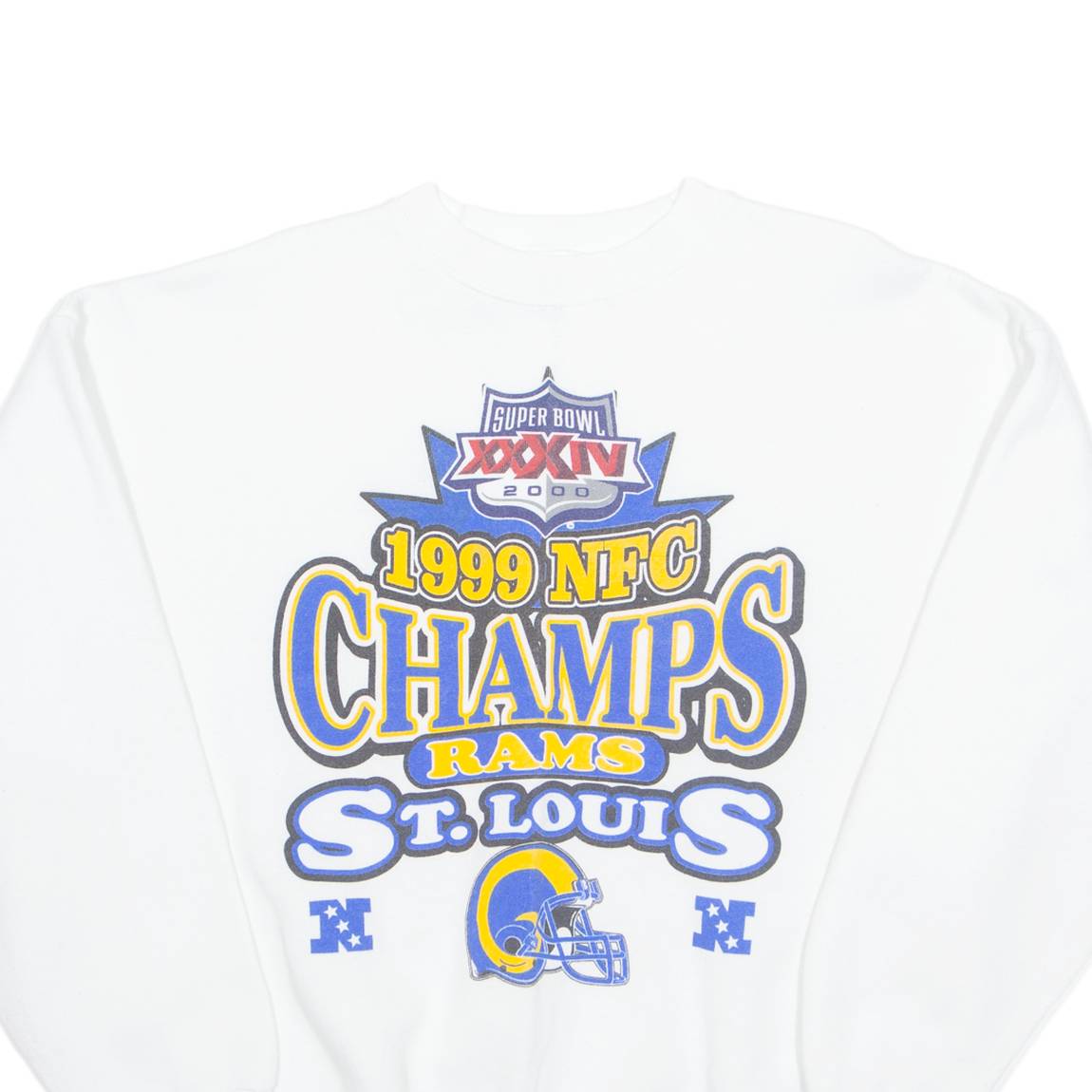 TULTEX St-Louis RAMS Mens Sweatshirt White USA XL